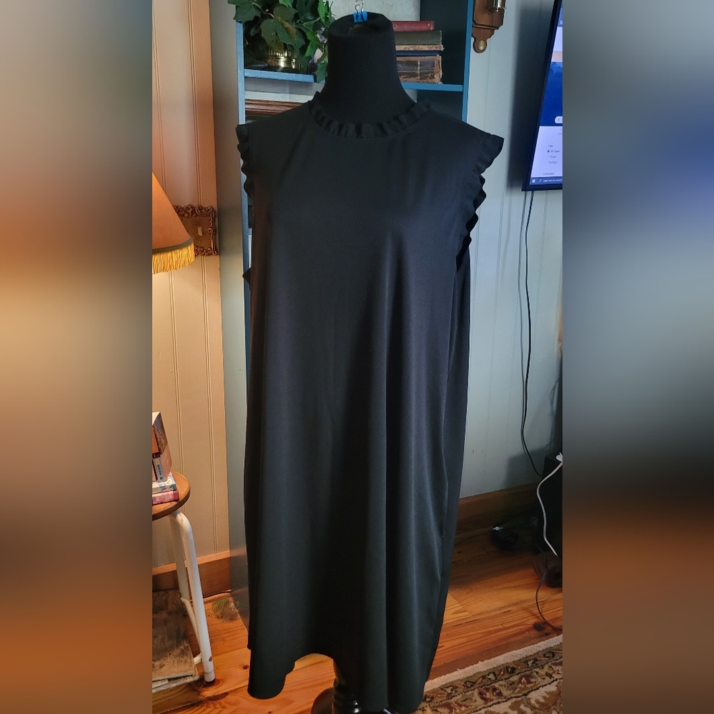 Plus Size Xxl Apt. 9 Black Ruffle Trim Dress